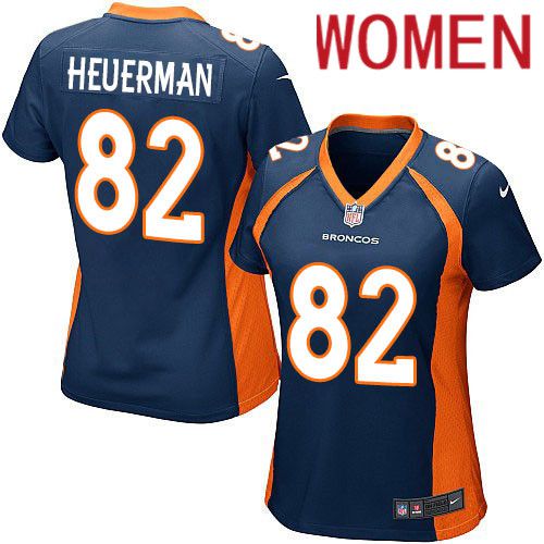 Women Denver Broncos #82 Jeff Heuerman Nike Navy Game NFL Jersey